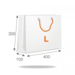 Papírtáska "L" fekvő (szél. 400 x talp 100 x mag. 300mm), 1+0, külső oldalon nyomott
