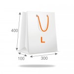 Papírtáska "L" álló (szél. 300 x talp 100 x mag. 400mm), 1+0, külső oldalon nyomott