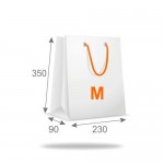 Papírtáska "M" álló (szél.230 x talp 90 x mag.350mm), 1+0, külső oldalon nyomott